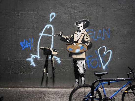 high (street) art meets low (street) art