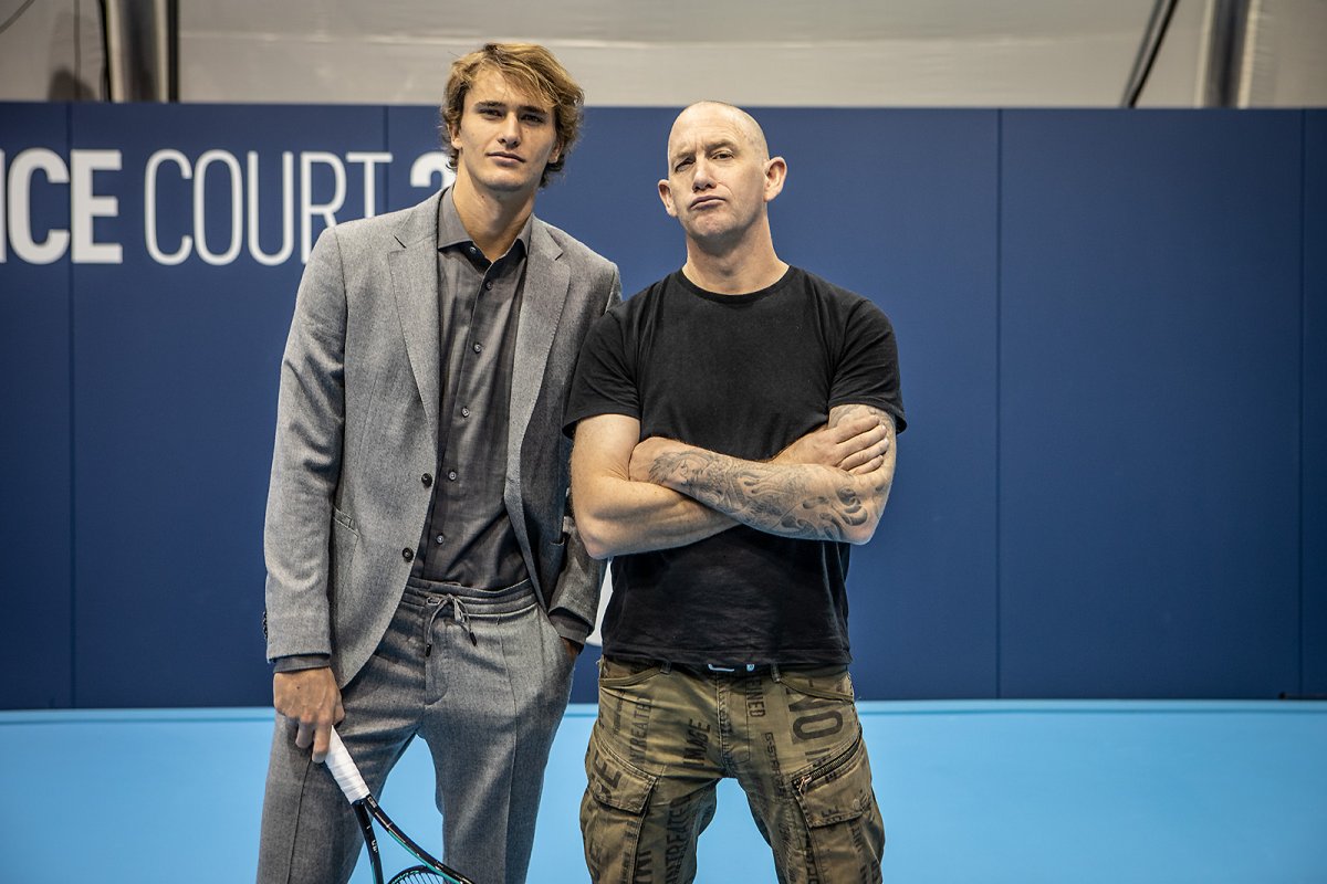 alex zverev and a tall man