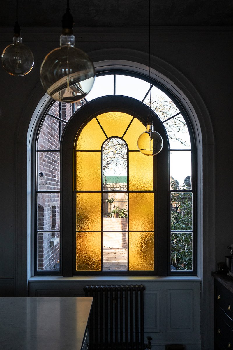 through the arched window...