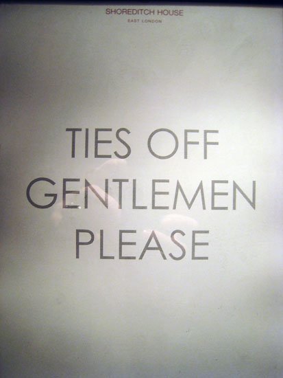 ties off gentlemen please