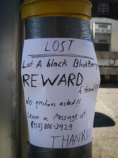 lost a black blackberry