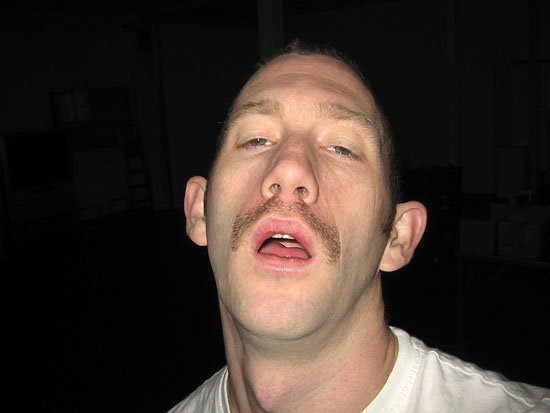 dumbass with moustache