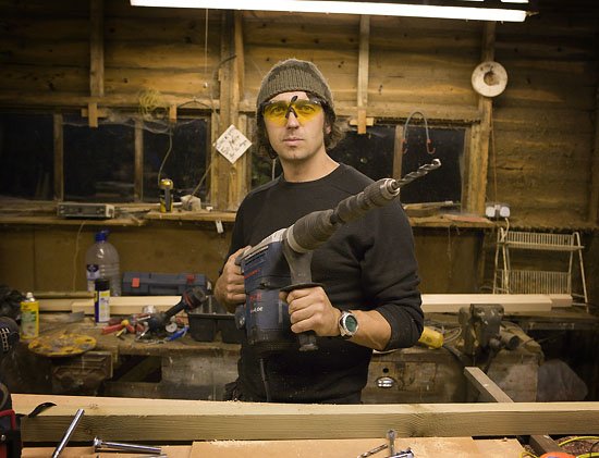 james with his big tool