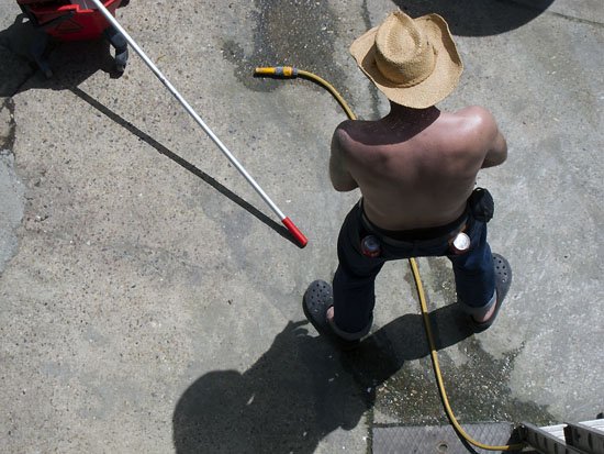 cowboy dressing to the left