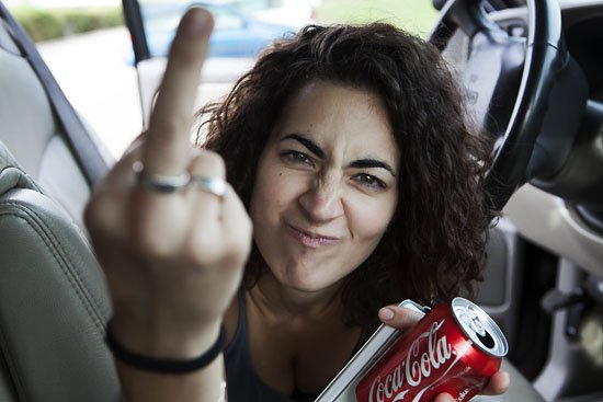 ...with my middle finger