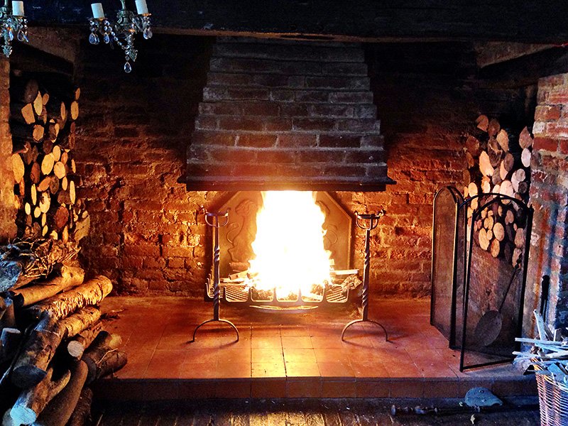 first log fire of the winter