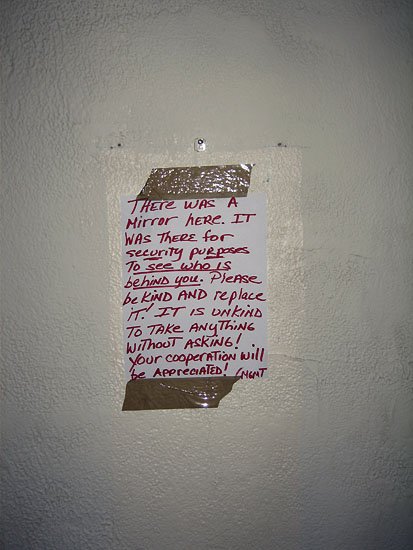 there was a mirror here