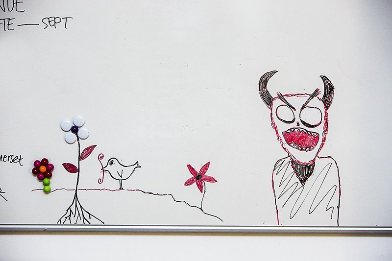 whos been drawing on my white board?