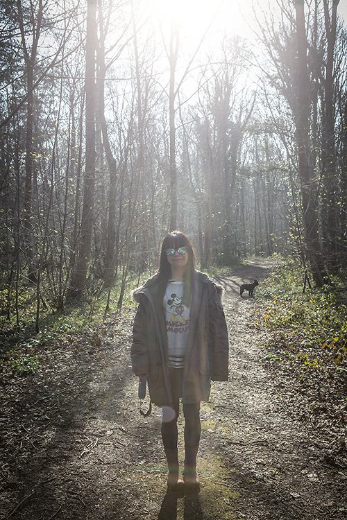lucy and ludwig in the back garden