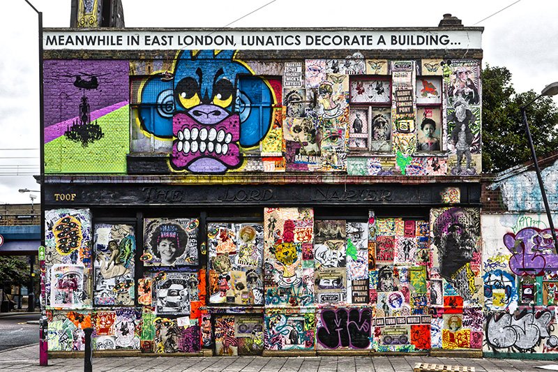 meanwhile in east london, lunatics decorate a pub