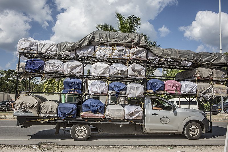 coffin delivery truck