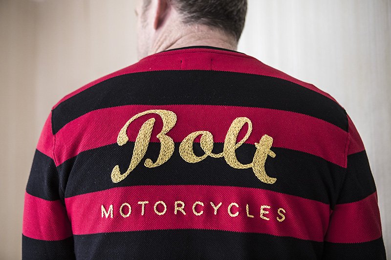 bolt motorcycles hand embroidered birthday jersey